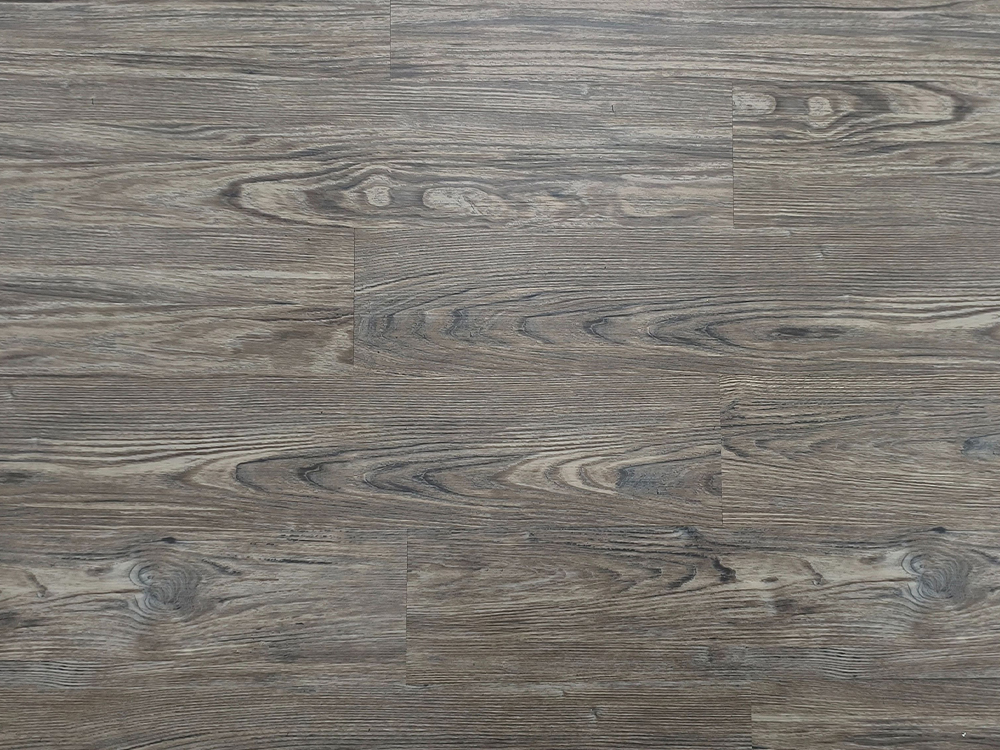 أرضيات LVT باللون الرمادي الفاتح والخشب البني مقاس 6 × 36 بوصة لاصقة جافة 2 مم